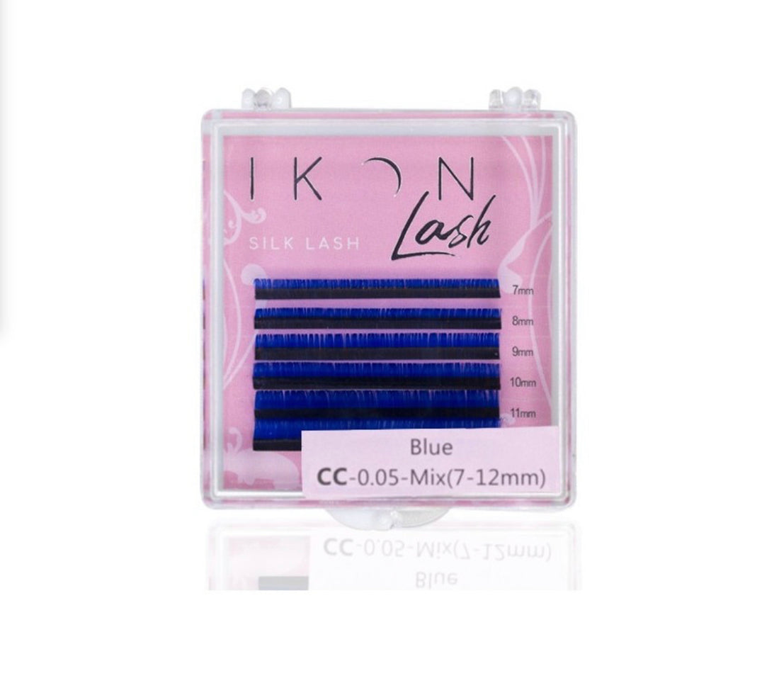 Box Ciglia Color lashes (blue)- 0,05 - CC - 7-12. mm - 6 strisce IKON