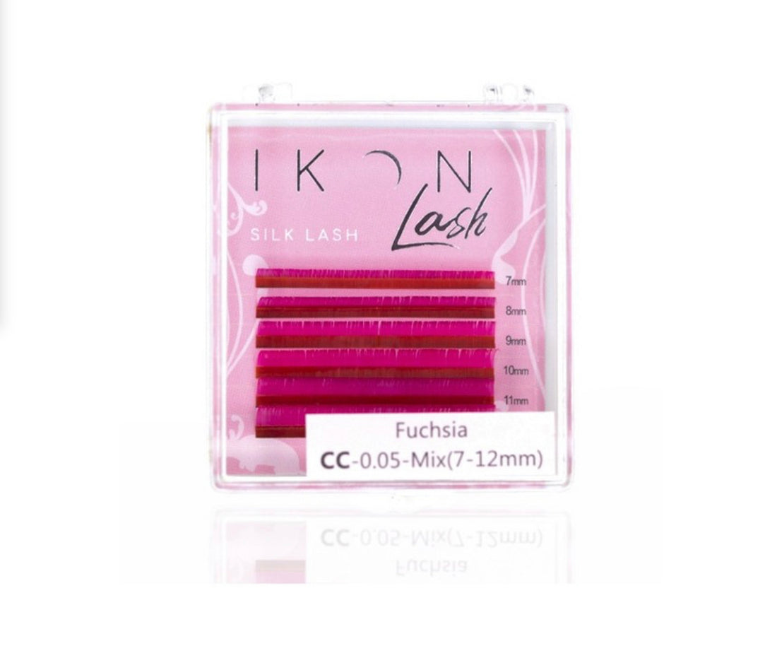 Box ciglia Color lashes (Pink) fuchsia - 0,05 - CC - 7-12. mm - 6 strisce - IKON