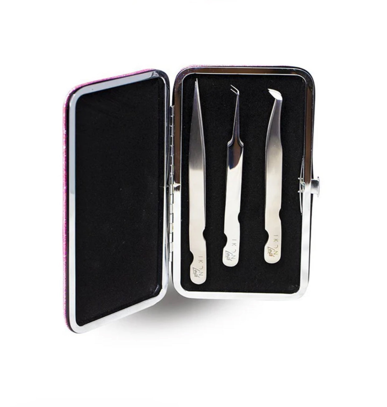 Cofanetto Magnetico Ikon porta pinzette Rosa Glitterato - IKON