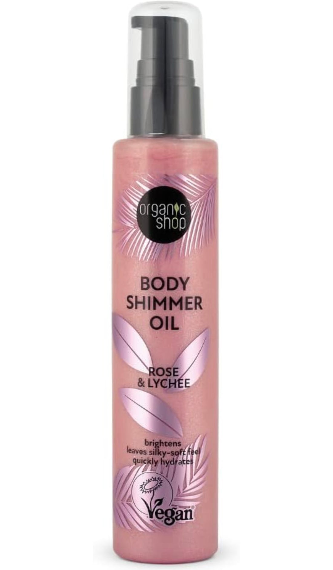 Organic Shop - Olio corpo brillantinato rosa &amp; lychee